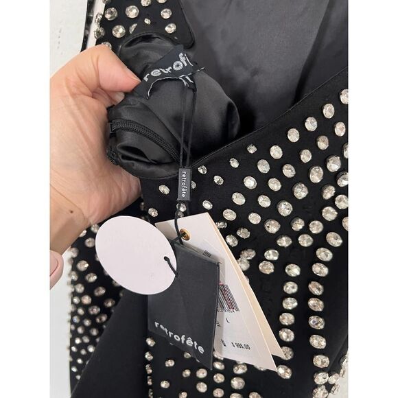 Retrofete Aubin Dress in Black & Silver Large - Picture 11 of 12